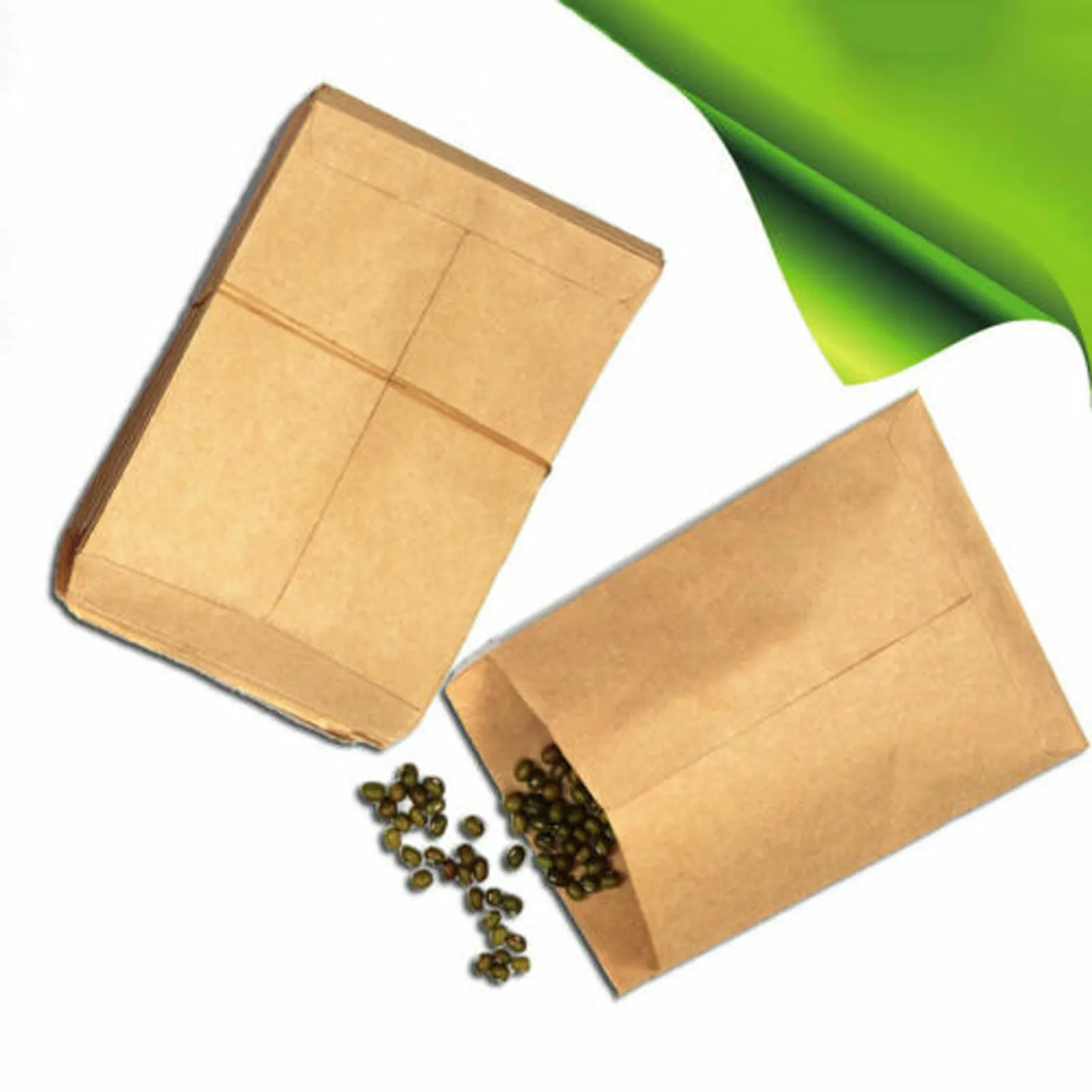 Bolsa de semilla de papel Kraft clásico, bolsa de almacenamiento de archivos, gruesa, de papel Kraft, n. ° p30, 100 Uds.