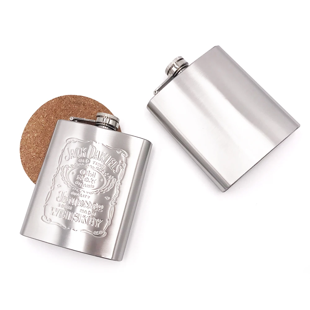 Leather Printed Hip Flask 6 Leather Printed Hip Flask 6