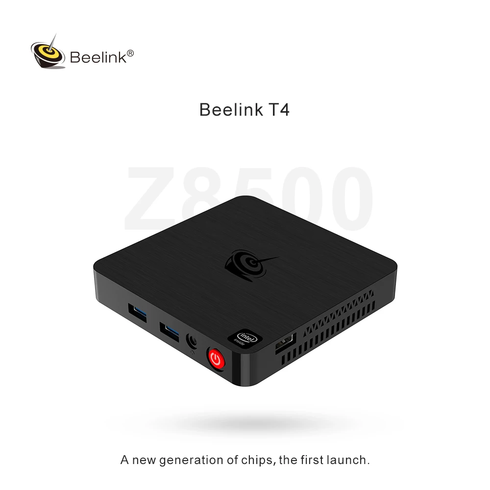 Beelink T4 мини ПК Intel Atom x5-Z8500 Intel HD graphics 600 4 ГБ ОЗУ 64 Гб EMMC 2,4G& 5,8 ггц WiFi 1000 Мбит/с 4 к usb телевизионная коробка с Bluetooth