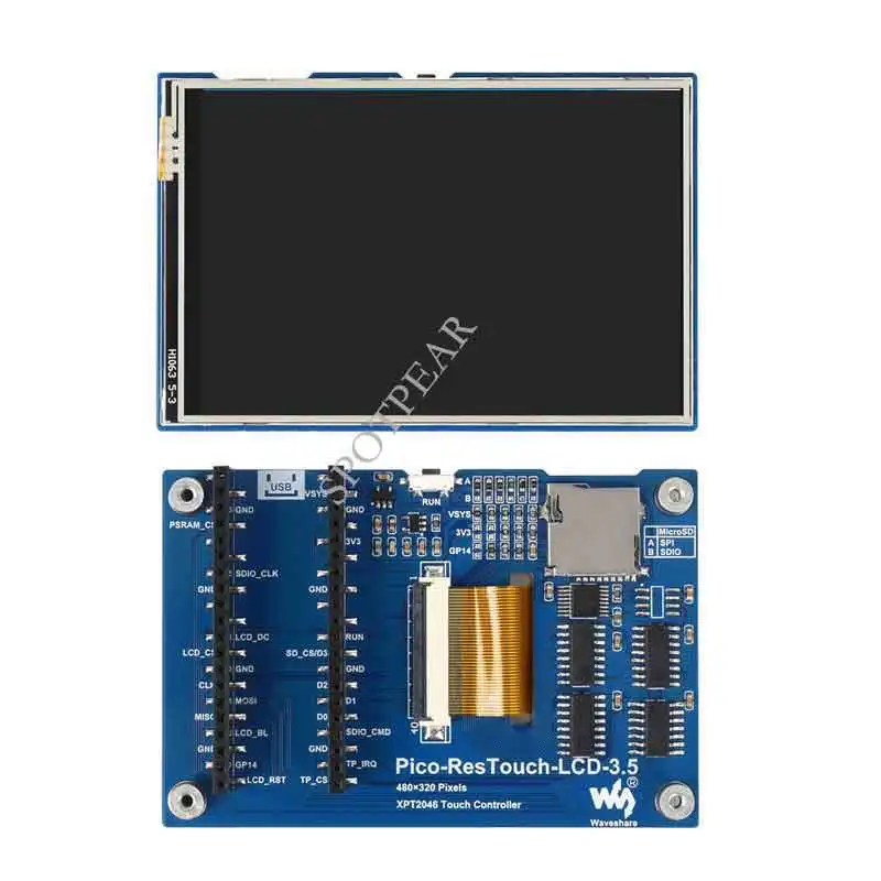 Raspberry Pi Pico 3.5inch LCD Display Touch screen TouchScreen Module 65K Colors 480×320, SPI