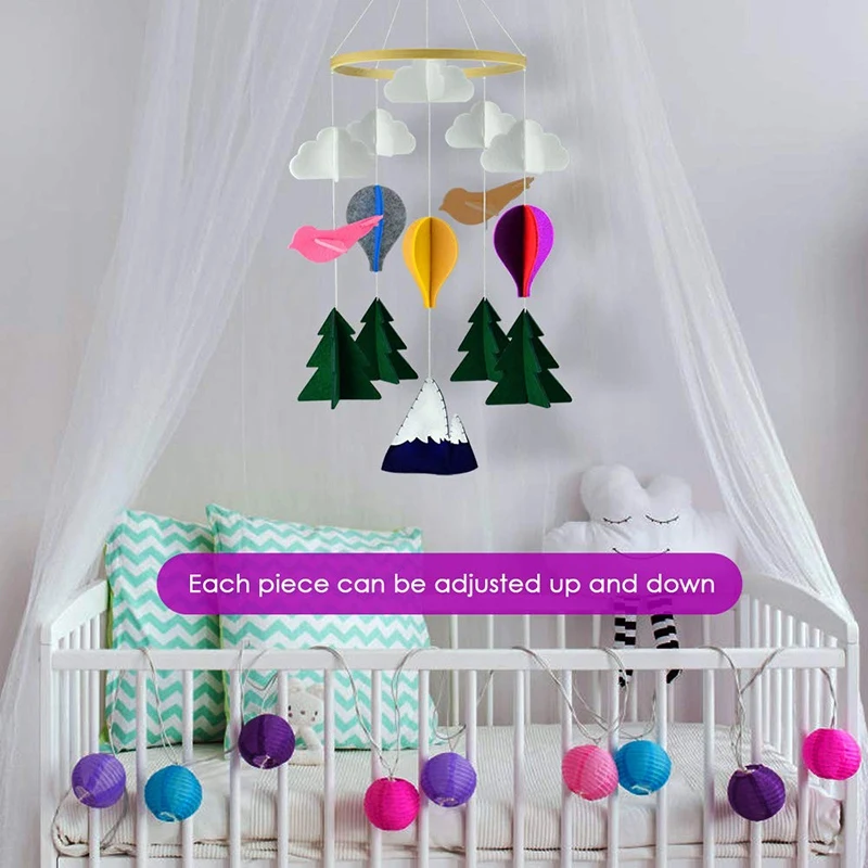Ручная работа, Детская Мобильная игрушка для младенцев, Висячие вращающиеся воздушные шары и облака, украшение для детской кроватки
