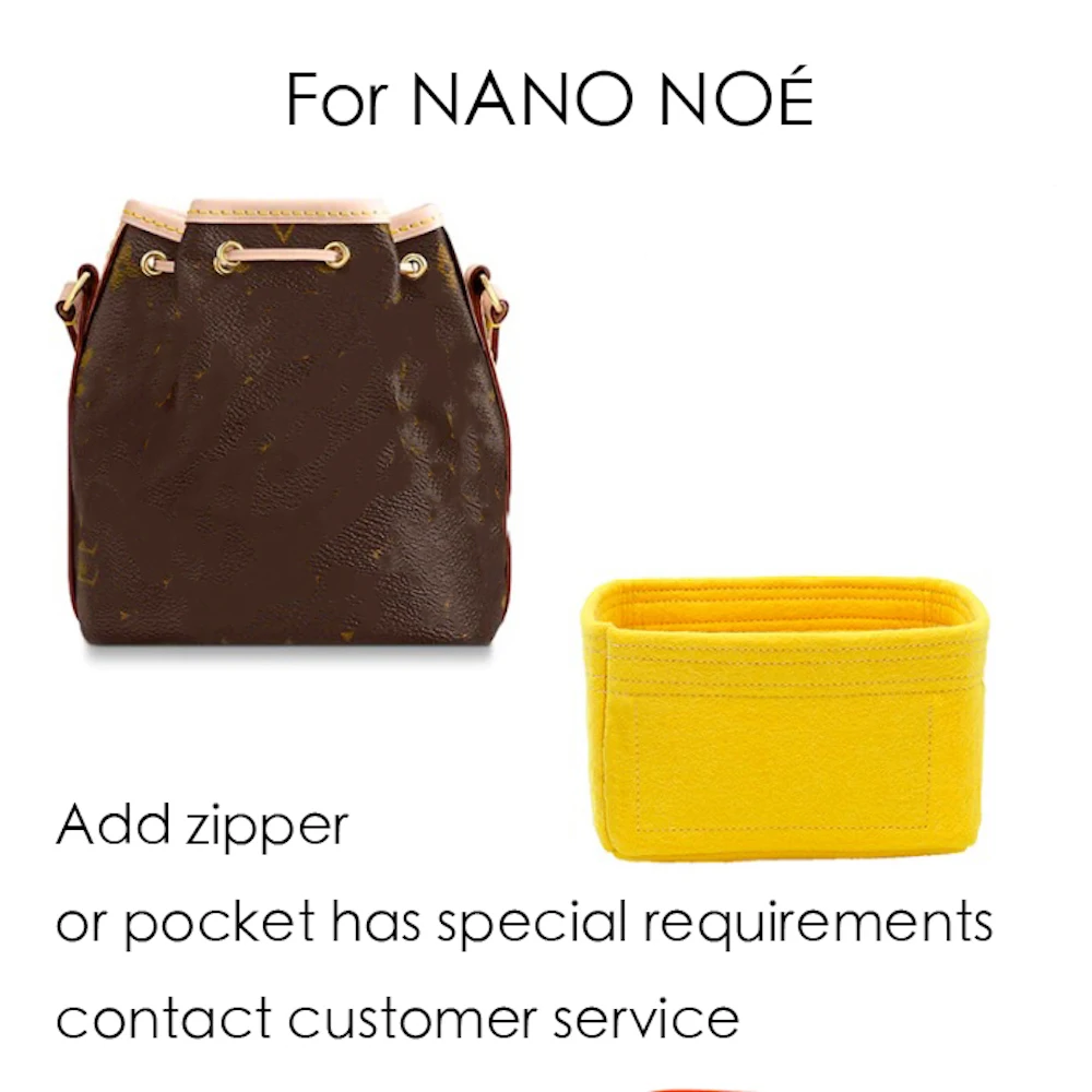 

For NANO NOÉ bag insert organizer purse insert, bag shaper-3MM Premium Felt (Handmade/20 Colors) pockets can be customized