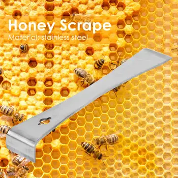 

Hive Bee Equipment Scraper Portable Separate Honeycomb Box with Hook Stainless Steel Honey Knife Beekeeping Tool 225mm