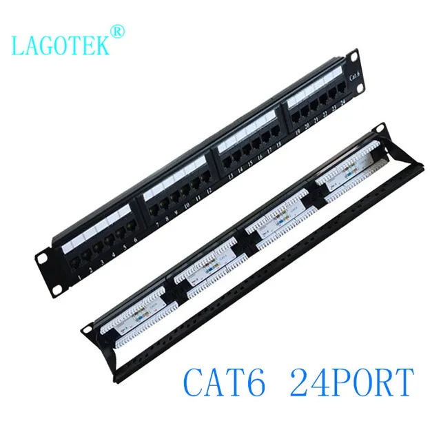 $US $24.06  24 Ports CAT6 UTP Keystone Patch Panel 19 inch 1U cat6 Cable Frame Faceplate rj45 patch panel 24por
