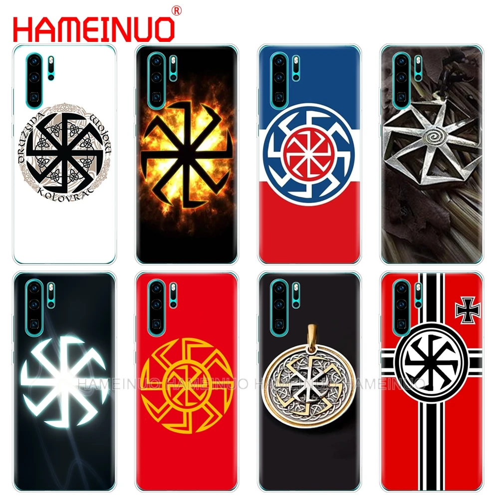 

silicon phone cover case for huawei P30 PRO LITE P SMART 2019 plus p smart Z p20 lite 2019 Slavic symbol Kolovrat