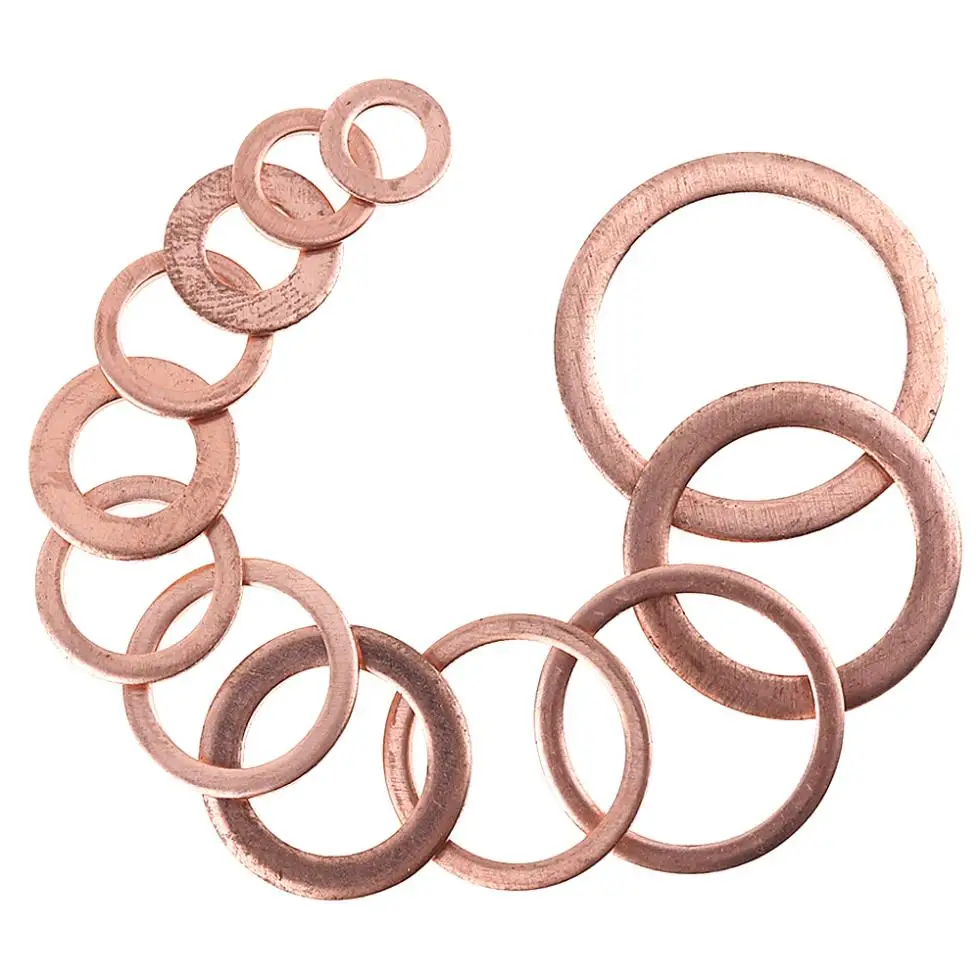 280pcs Mechanical Sealed Copper Washers Set with 12 Sizes and O-type for Sump Plugs /Hydraulic Fittings