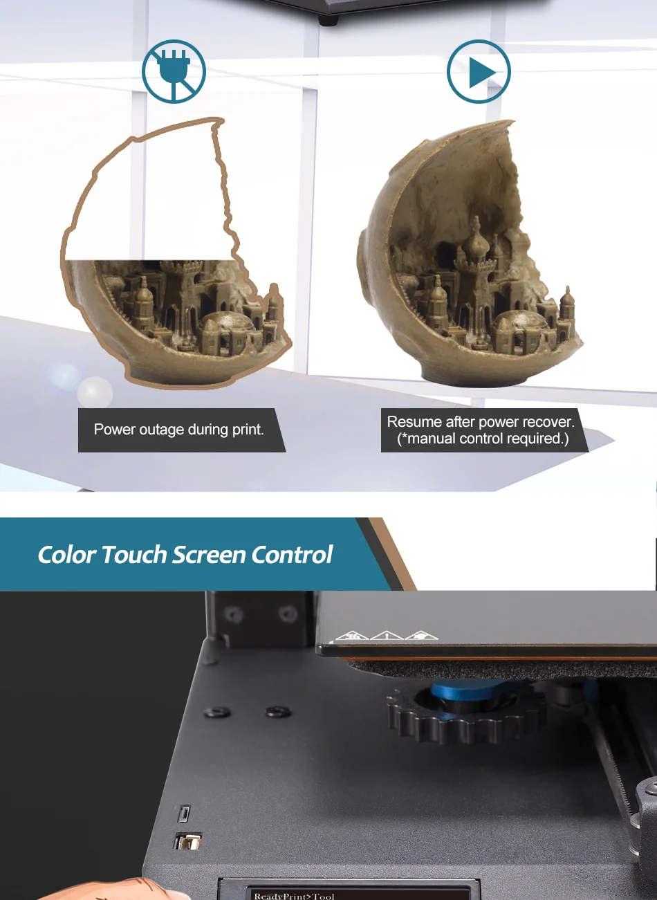 Artillery genius 3D-принтер I3 Высокоточный Настольный двойной z-осевой TFT экран 95% целостности