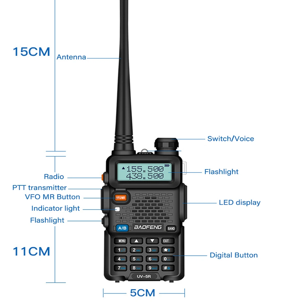 Baofeng UV-5R рация профессиональная CB радиостанция приемопередатчик 5 Вт VHF UHF портативный UV 5R Охота ветчина радиоселектор