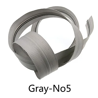 Gray-No5 Meetee, 2 метра, 3#5#, нейлоновая катушка, Водонепроницаемая молния, цветная кодовая обратная молния, с слайдером, сделай сам, для одежды, для улицы, сумки, швейные принадлежности - Цвет: Gray-No5