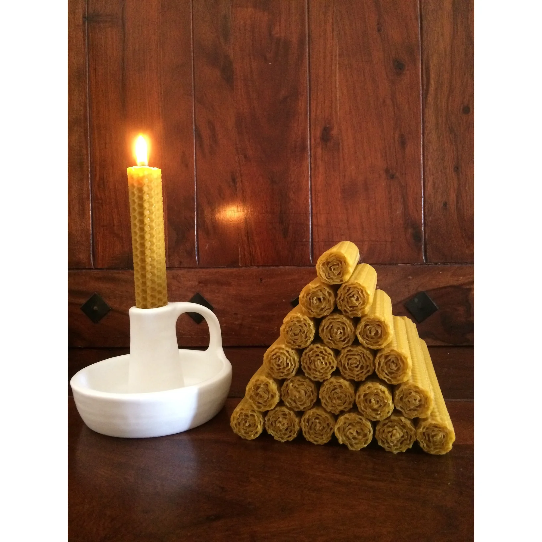 20Uni Natural Beeswax Candles 10V-10X2Cm/10V-20X2Cm Honey Candles