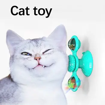 

Automatic Spin Toy Scratch Molar Clean Teeth Cat Kitten Windmill Catnip Suspension Wall Funny Play Entertainment Gyro Rotating