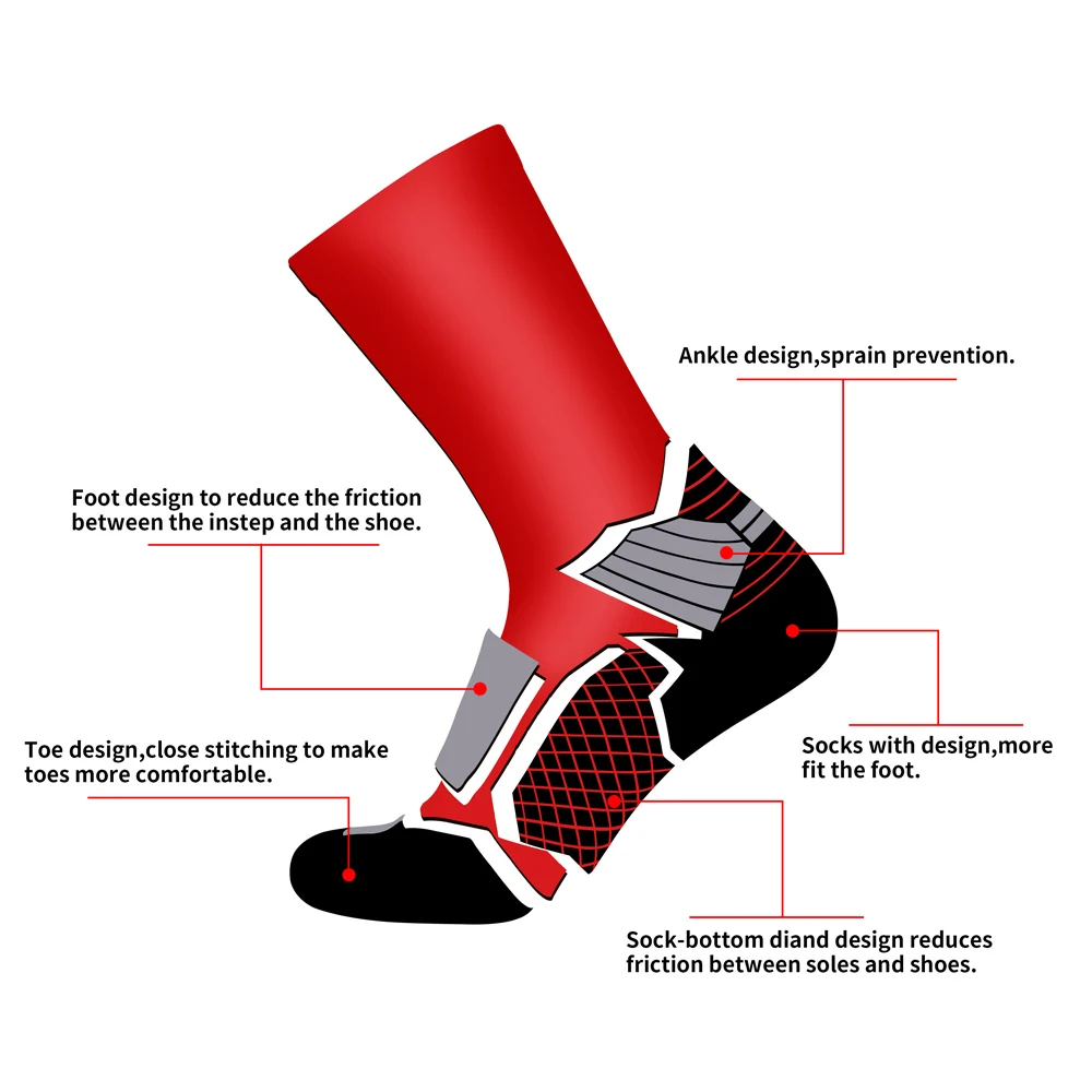 

Fonoun Basketball Socks Comfortable Sprain Prevention Friction Reduction FN5504