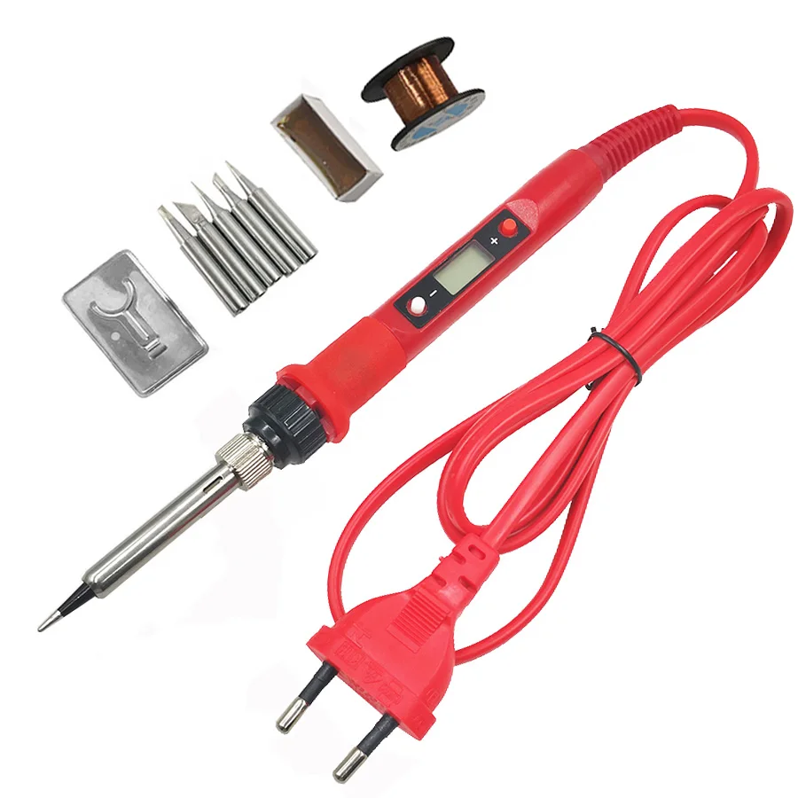 80W Digital Electric Soldering Iron Kit Set Temperature Adjustable 220V 110V  Welding Tool  Ceramic Heater Soldering Tips Rework