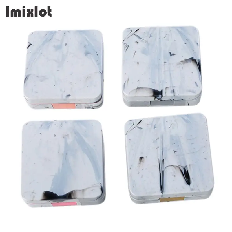 

Fashion Marbling Square Contact Lens Case with Mirror Travel Glasses Lenses Box For Unisex Eyes Care Kit Holder Container Gift