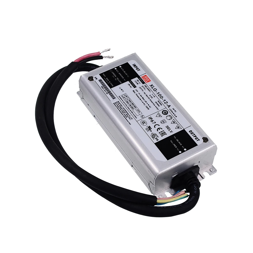 Бренд MEAN WELL представляет XLG-100-12-A 100W 12V 8A постоянного Мощность режим светодиодный драйвер светодиодный Регулируемый источник питания