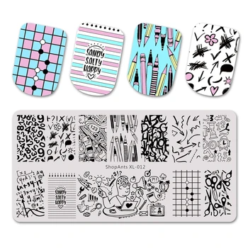

ShopAnts Nail Stamping Plates Learning Stationery Pencile Math Image Stamp Templates Manicure Printing Stencil Tools