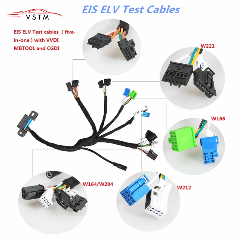 EIS ELV тестовые кабели для Me-rcedes B-enz работает с VVDI MB BGA TOOL и CGDI Prog 5 в 1 (W204 W212 W221 W164 W166) |