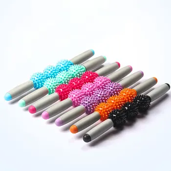 

Gym Muscle Massage Roller Yoga Stick Body Massage Relax Tool Muscle Roller Sticks with 3 Point Spiky Ball