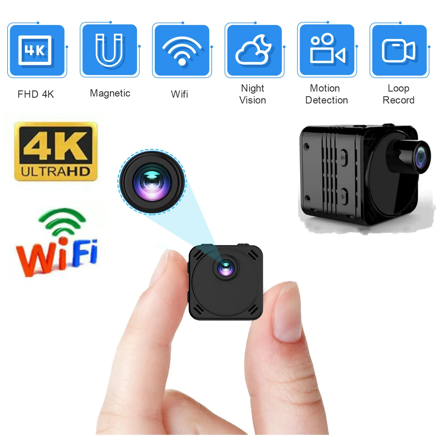 New 4K Mini Camera WiFi Smart Wireless Camcorder IP Hotspot HD Small