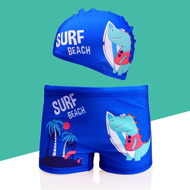 Kids Cartoon Print Swimwear Baby Boy Swimsuit Swimming Trunks Set Beach Short for Toddler Children Swimming Clothes 3