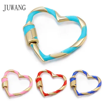 

JUWANG Fashion Jewelry Accessories Colors Heart Style Fastener Hooks Screw Sprial Clasps For Handmade DIY Nacklaces Making