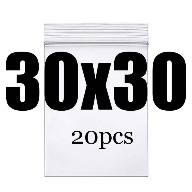 Thick Clear Zip Lock Ziplock Storage Bags Heavy-Duty Transparent Plastic Zip Package Small Jewelry Packing Reclosable Poly Bag 30X30CM 20pcs