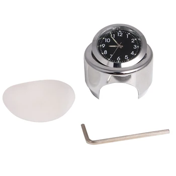 

7/8 1' Motorcycle Handlebar Chrome Black Dial Clock For Honda Shadow
