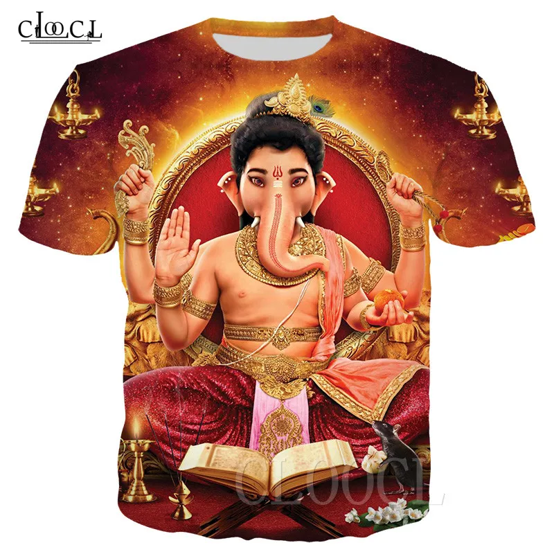 Футболка Ganesha с 3D принтом индуистский Бог мудрости для мужчин/женщин футболки