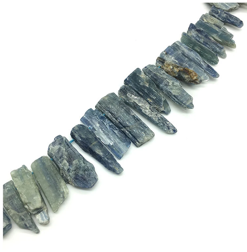 Натуральный Кианит длинная полоса оригинальные бусины из драгоценных камней 25-45 мм DIY Ожерелье Подвеска ювелирное 15,5 дюймов ICNWAY