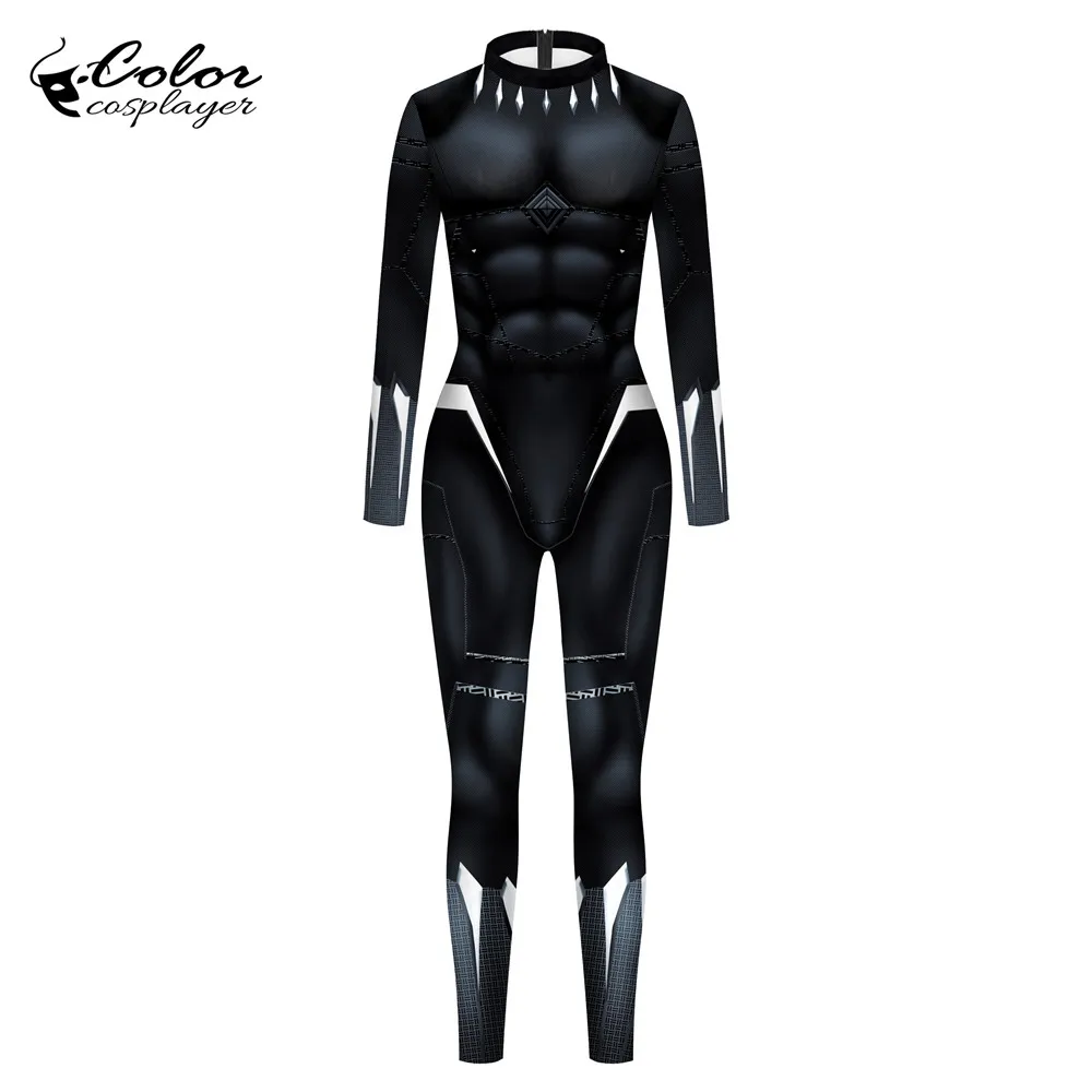 

Color Cosplayer Black Panther Cosplay Costume T'Challa Bodysuit Adult Purim Carnival Clothing Black Superman Uniform Onesies