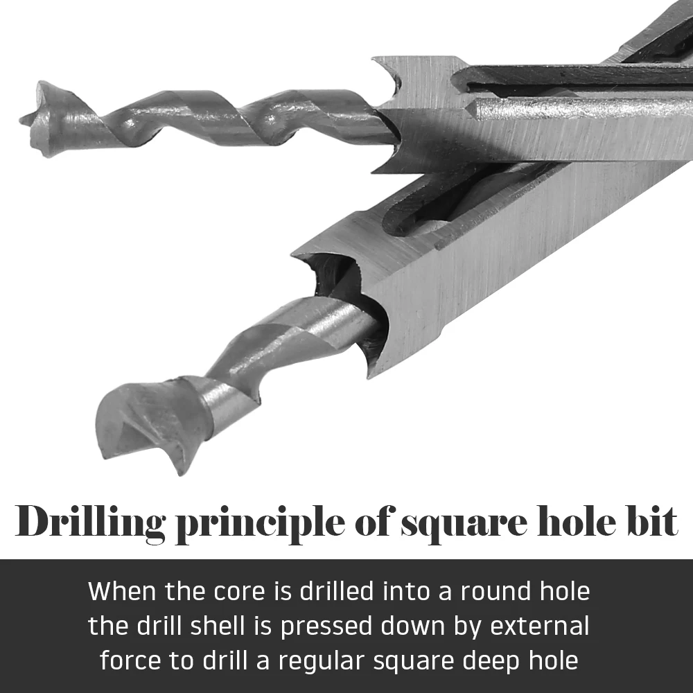 7 шт. сверло с квадратным отверстием 45 сталь 1/4 To1/2 долбежное бурение Деревообрабатывающие инструменты 6-12,7 мм долбежное долото набор сверло