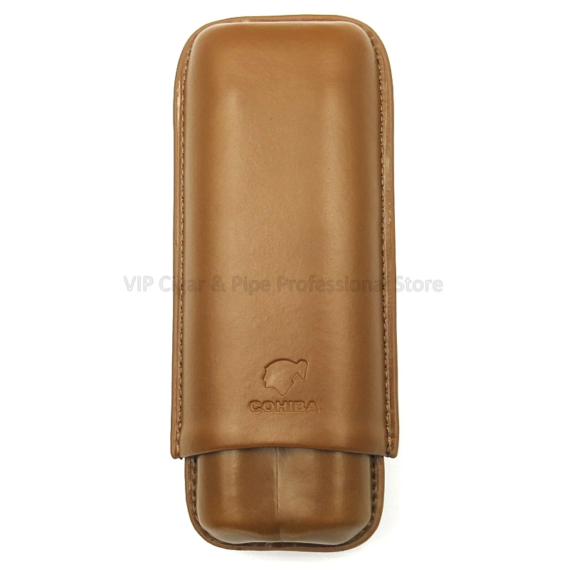 Cohiba Коричневый из натуральной кожи 2 трубки сигары держатель Чехол Humidor