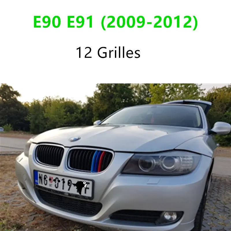 Хорошая решетка M производительность полоски для BMW 3 серии E46 E90 E91 E92 E93 F30 F31 F34 аксессуары решетка полосы стикеры автоспорта - Название цвета: E90 E91 (2009-2012)