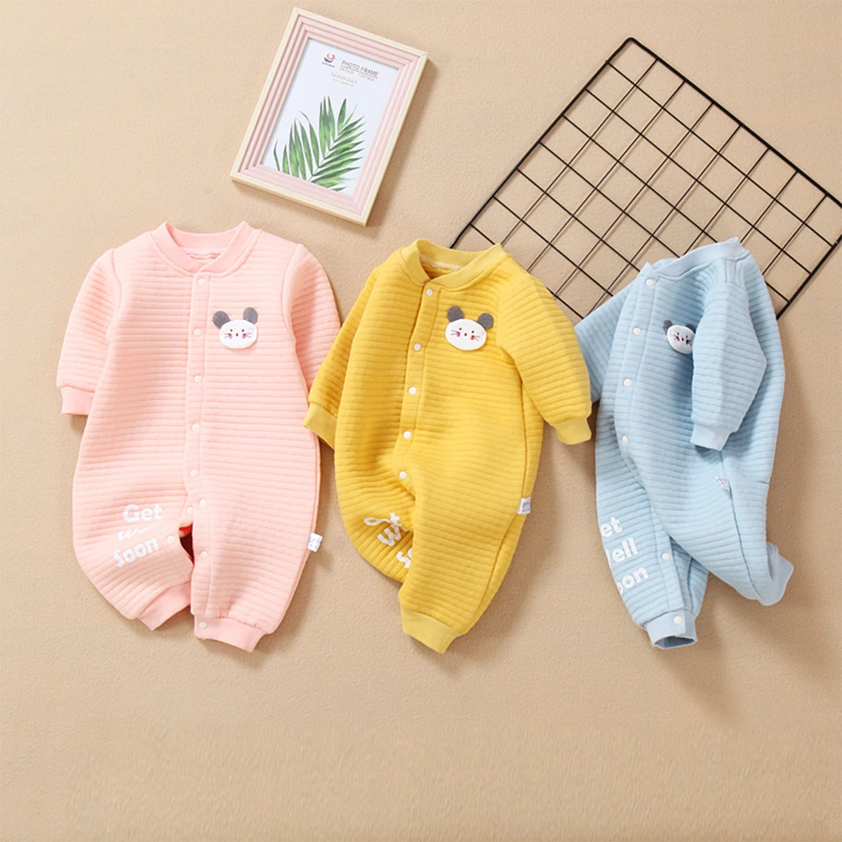 

Baby Clothing Autumn And Winter 2021 New Baby Jumpsuit Hooded Pants Jumpsuit Baby Boy Bodysuit Baby Girl Clothes
