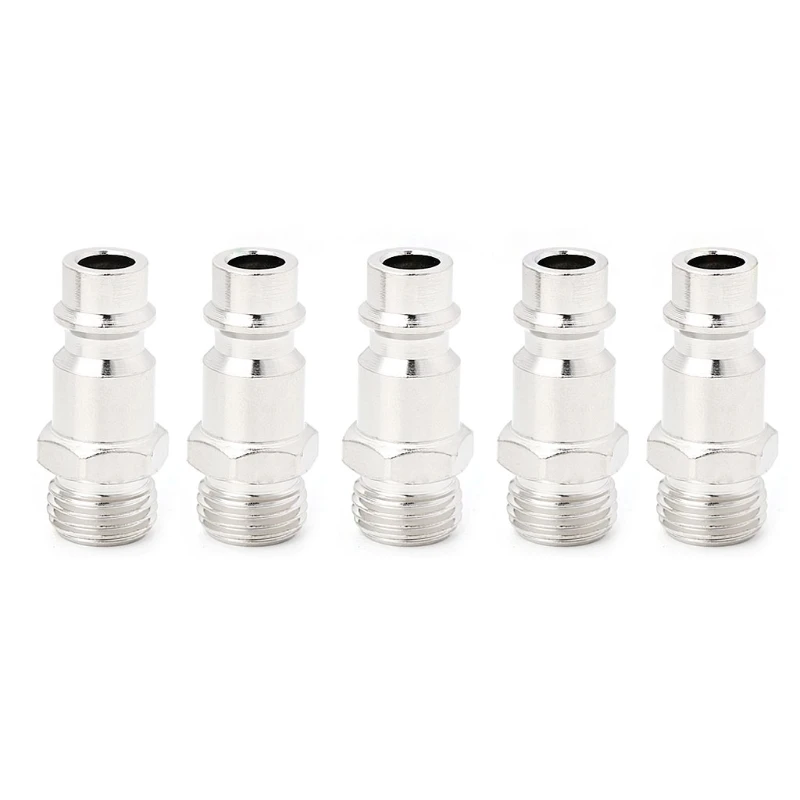 

5 Pcs Euro G1/4 Male Thread Air Line Hose Fitting Connector Quick Release Tools