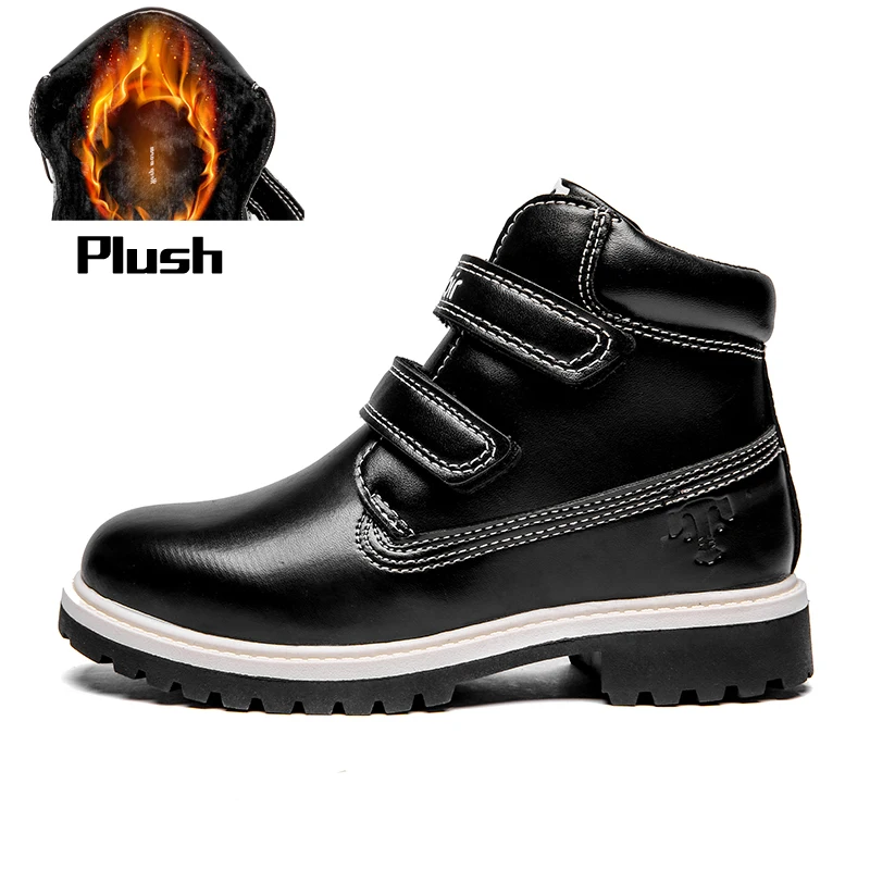 

2019 Genuine Leather Winter Fur Ankle Boots for Boys Toddler Fashion Girls Snow Boots Children's Shoes Kids Fur Boots Motorcycle