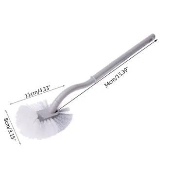 

Portable Thickened Plastic Long Handle Toilet Double Side Bathroom Cleaning Brush Curved Strong Decontamination