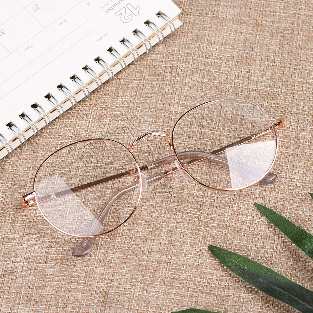 Модные Винтажные круглые оптические очки для чтения в металлической оправе, ультралегкие переносные очки для женщин и мужчин, очки для зрения без градусов