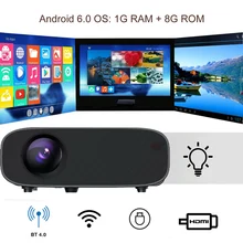 4K 3D WiFi беспроводной светодиодный проектор Android 6,0 1080P HD 1G ram 8G rom домашний кинотеатр VH99