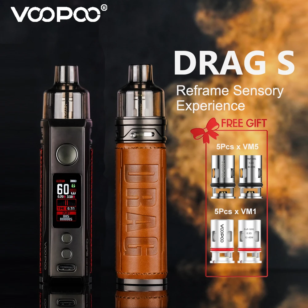 VOOPOO Drag S Mod Pod Kit 60 Вт 2500 мАч встроенный аккумулятор 4 5 мл PnP Магнитный испаритель