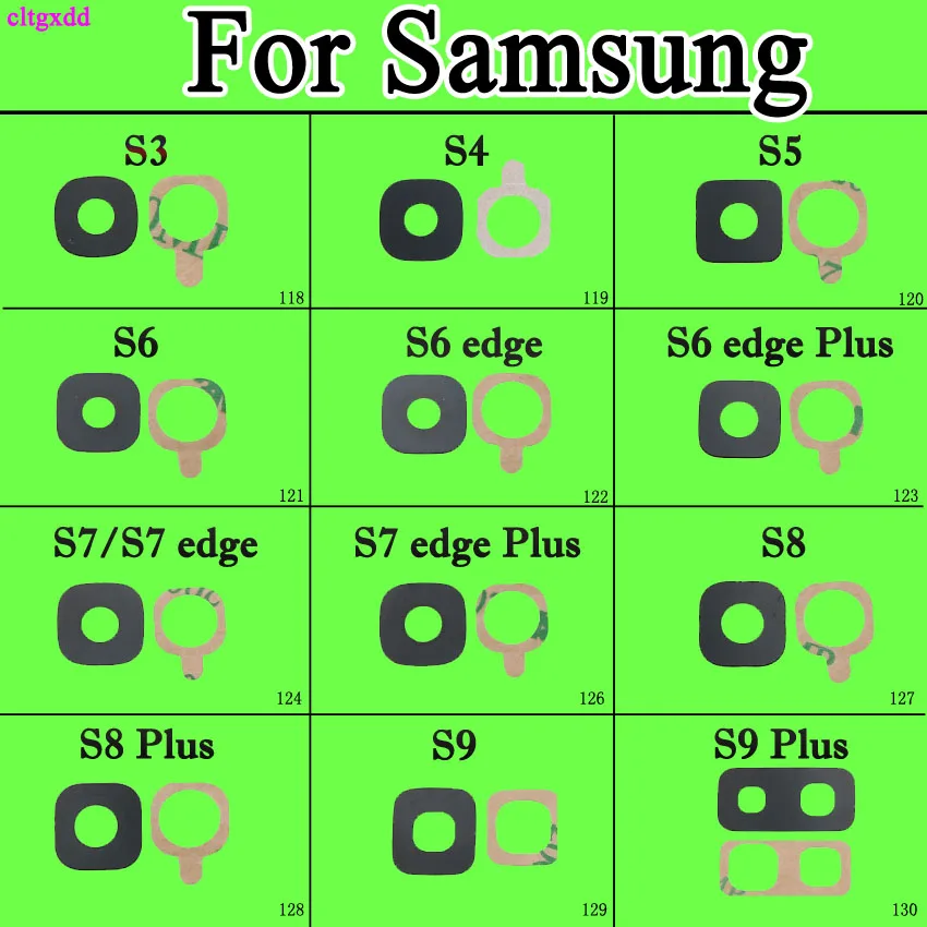 Задняя крышка для объектива задней камеры с клеевым клеем samsung Galaxy S3 S4 S5 S6 S7 edge S8 S9