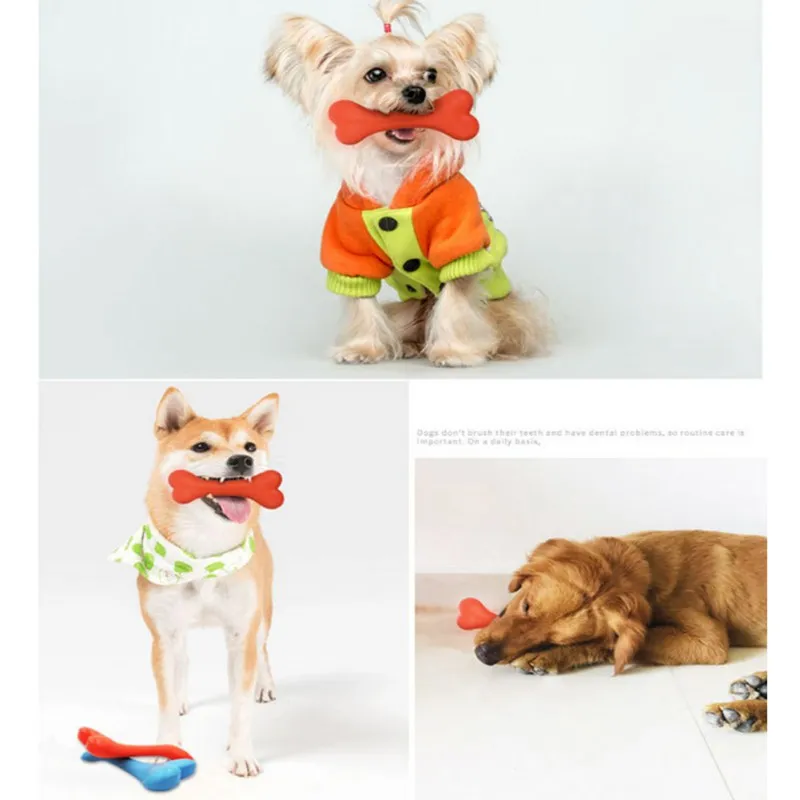 Pet Bite-resistant в форме кости собака интерактивная игрушка Жевательная лечение игрушка резиновая молярная палка улучшает здоровье собаки