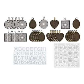 

32 Pieces of DIY Epoxy Mold Set Silicone Resin Mold English Alphanumeric Mold DIY Jewelry Crafts