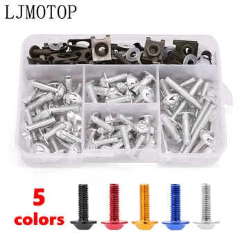 

175pcs Universal Motorcycle Fairing Bolts Screws Nuts Kit Fastener Clips For Honda CRF 450 250 X CRF230F XR 230 250 400 125 RC51