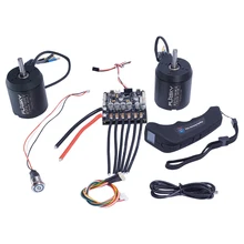 Flipsky FSESC Dual VESC 6 Plus and Flipsky Remote VX2 and 190KV 3250W 6374 Motor hglrc flipsky fsesc6 6 60a esc based upon vesc 6 aluminum case for electric skateboard rc car spare parts accessories