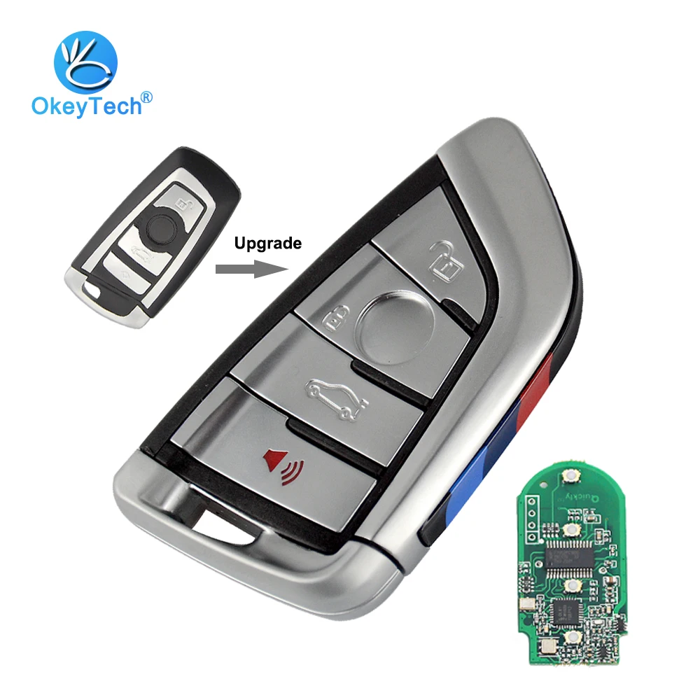 Kaufen OkeyTech Remote Smart Key für Bmw 1 3 5 7 Serie E46 X5 X6 315 433 868 Mhz batterie Ersatz Keyless Entry Karte Insert Klinge