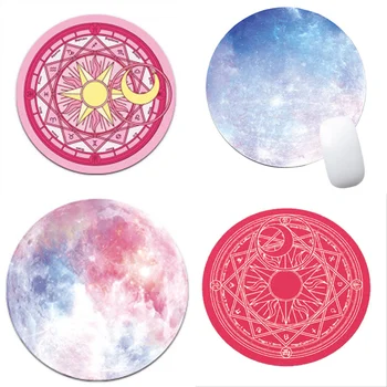 

20cm Round Mouse Pad For PC laptop GAME Kawaii Sakura mercury moon magic array Mouse Mat Computer Peripherals Accessory
