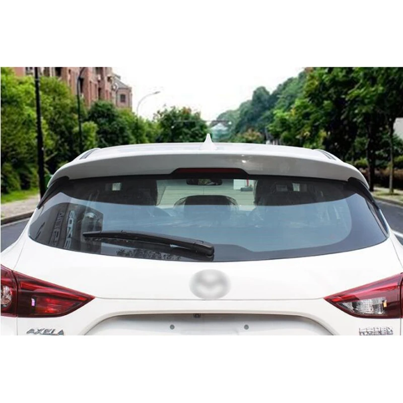 Для Mazda 3 Axela Hatchback ABS пластик окрашенный цвет задняя крыша багажник губы Крыло загрузки задний спойлер