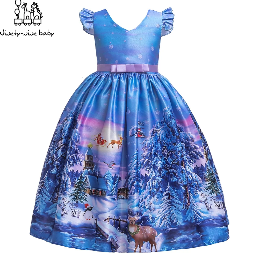 Детские праздничные платья для девочек; Рождественская одежда; платье принцессы Санта-Клауса; новогодние вечерние костюмы для детей; Одежда для девочек