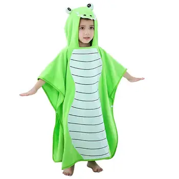 

Cartoon Crocodile Baby Bath Shower Towel Skin-friendly Comfort Kids Fashion Trend Superfine Fiber Hooded Bathrobe
